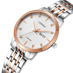 西腾手表女日历星期防水石英表超薄时尚休闲男表情侣表5211