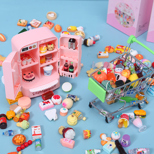 迷你小冰箱购物车微缩模型食玩娃娃屋配件仿真过家家儿童小超市
