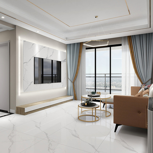 通体大理石地砖900x1800客厅现代简约电视背景墙连纹悬空背景墙