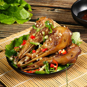 汇兴旺带舌鸭下巴酒店特色美食美味鸭头速冻腌制半成品