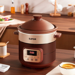 苏泊尔电炖锅5l大容量炖锅陶瓷煲汤家用紫陶瓷煲汤砂锅养生锅汤锅