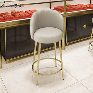珠宝店专用椅子金店椅不锈钢吧椅收银柜台凳子酒吧靠背吧台高椅子