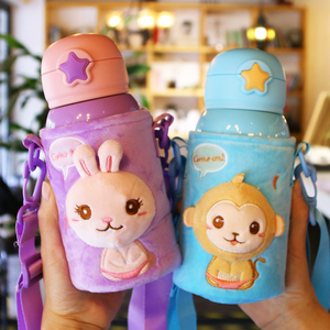 两盖双用儿童保温杯子可爱小学生2岁便携吸管大容量小男孩热水壶