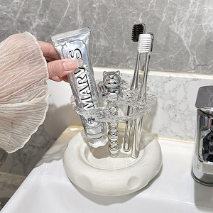 陶瓷电动牙刷架子置物架高颜值洗手洗漱台牙膏牙具底座支架收纳架