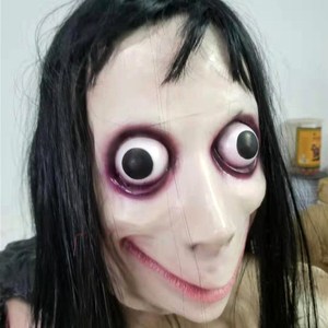 日本购mo面具i乳胶万圣节鸟人头套假发道具化妆恐怖整蛊女鬼人皮