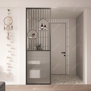 洗手台卫生间长虹玻璃屏风隔断北欧现代简约客餐厅铁艺玄关柜置物