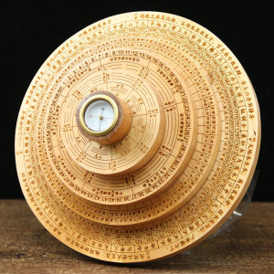 桃木奇门遁甲罗盘活盘易经活解转盘随身风水摆件