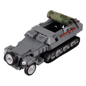 兼容乐高军事德军sdkfz251半履带轻型装甲车小颗粒拼装积木