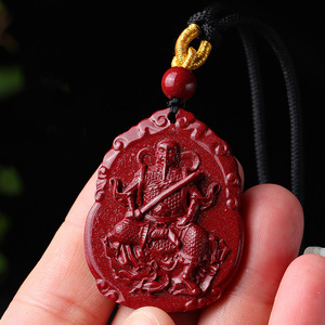 原矿朱砂真武大帝祖师吊坠帝王紫金砂玄天上帝项链男女护身符挂件