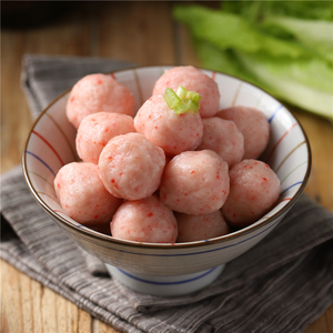 虾味丸200g火锅食材龙虾丸 关东煮麻辣烫豆捞 实心虾味海鲜小丸子