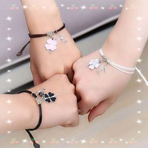 朋友姐妹信物女学生手链韩版三人手绳闺蜜简约五人手环送四人