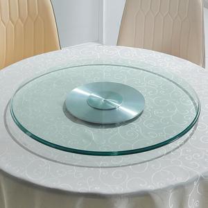 家用钢化玻璃转盘底座圆形转台酒店餐桌转盘饭店大圆桌玻璃圆台面
