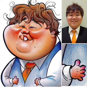 手绘q版情侣漫画人物自画像素描照片卡通头像定制似颜绘夸张设计