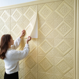 自粘墙纸电视背景墙3d立体墙贴墙裙卧室床头贴纸客厅软包装饰壁纸