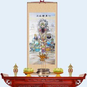 d三山国王画像挂画巾山明山独山三山神卷轴画祈福保平安供奉神像