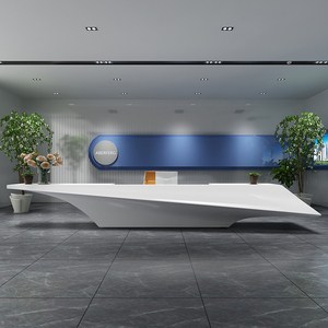 异形烤漆吧台科技公司前台接待台酒店咨询台美容院收银台可定制