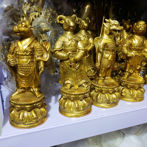 教用品佛像铜器12生肖十二生肖铜像(12个)十二属相神仙神像道