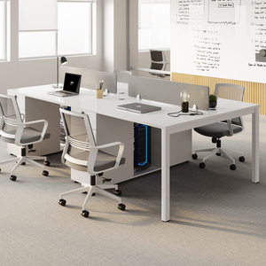 职员办公桌椅组合白色简约现代公司四人工位4人2员工桌办公室家具