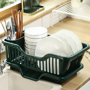 碗碟收纳架家用沥水碗盘架厨房碗筷置物架沥水篮放碗架收纳盒塑料
