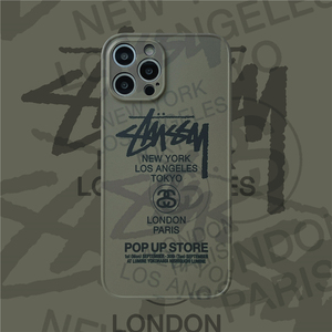 潮牌涂鸦斯图西个性创意苹果13适用iphone 11pro max苹果12手机壳x/xr