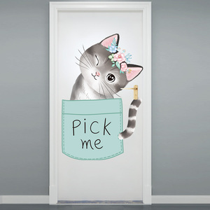 门破损遮挡贴纸创意房间个性补门窟窿破洞门上装饰贴画遮丑小图案