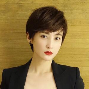 真发假发套生超短发酷帅气蓬女自然韩松全头式wen时尚套中性短直