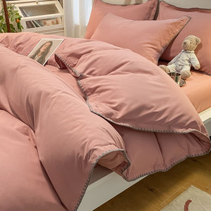 床单被罩豆沙色