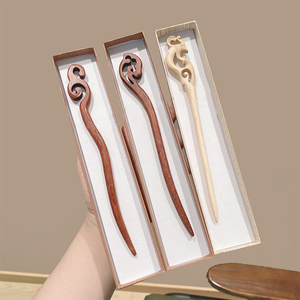 古风桃木发簪女夏天简约现代新中式木质盘发发张簪子头饰国风发钗