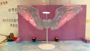 Led发光翅膀网红打卡拍照背景墙饰商场活动婚庆摆件大型天使之翼