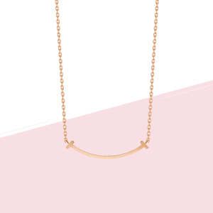 蒂芙尼项链女笑脸玫瑰金