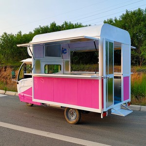 电动三轮车摆摊小吃车多功能能餐车流动房车推车移动早快餐美食车