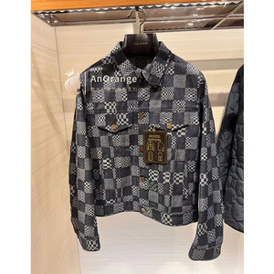 louis vuitton/路易威登新款lv男装经典领提花编织牛仔夹克1a8wbl