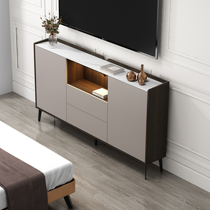 卧室电视柜小型窄现代简约主卧轻奢小户型超薄高款主卧房间储物柜