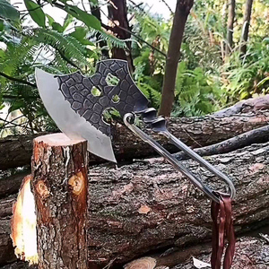 龙泉砍骨斧头户外多功能一体砍柴砍树斧子家用劈柴剁骨剁排骨斧刀