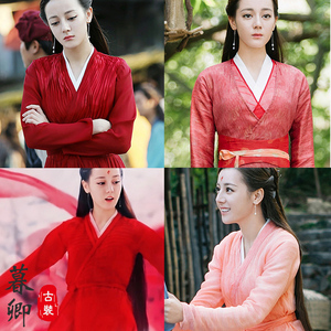 影视三生三世枕上书迪丽热巴白凤九同款古装女汉红色服飘逸仙女服