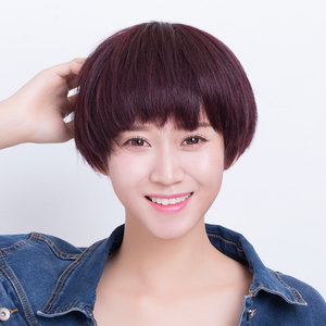 眉上刘海短发假发