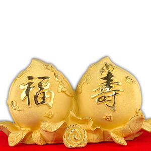 创意祝寿黄金寿桃摆件送给长辈的生日过寿礼物老人贺寿实用礼品
