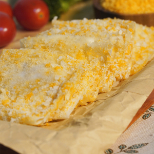 芝士蟹排蟹柳250g/10个手工油炸小吃蟹肉饼蟹米酥海鲜饼冷冻食品