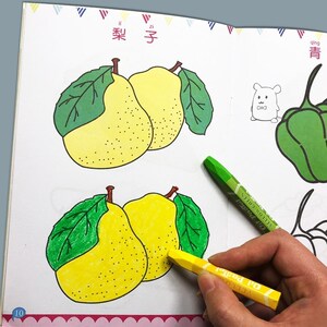 3儿童-4到5g6岁至涂绘学习女童蜡笔填色本幼儿园涂色动物画画绘画