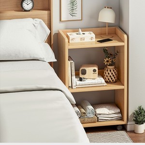 床头书柜床头柜收纳一体柜卧室床边转角书架可移动落地置物架家用