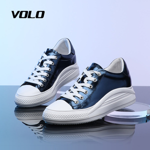volo女鞋旗舰店天猫volo2021年春秋新款真皮平底小白鞋女夏圆头系带