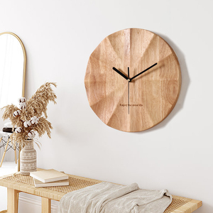 实木挂钟客厅2024表挂墙原木北欧木质日式简约创意高级感木钟时钟