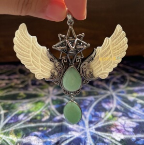 纯天然纯手工梅尔卡巴珍珠贝母东陵玉白水晶虎眼石黑曜石吊坠项链