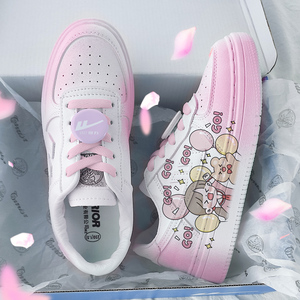 回力ow联名樱花爆改板鞋女秋冬季新款空军透气运动休闲情侣小白鞋