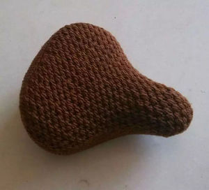 电动车座套冬季电动自行车毛线手工编织加厚针咖啡色