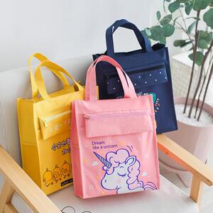 拉链帆布补习袋男孩女童初中手提美术课画画学具收纳包布袋专用文件袋