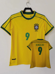1998世界杯 巴西复古球衣 98巴西国家队复刻足球队服罗纳尔多小罗