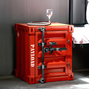 集装箱工业风床头柜带锁收纳柜铁艺复古风边柜创意个性金属储物柜