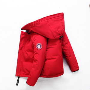 加拿大儿童羽绒服男童女童中长款2022新款大鹅中大童红色冬装外套
