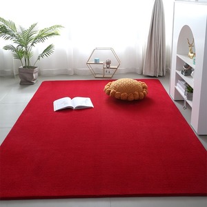 大红色仿羊绒地毯客厅卧室婚庆结婚布置满铺婚房装饰床前床边毯